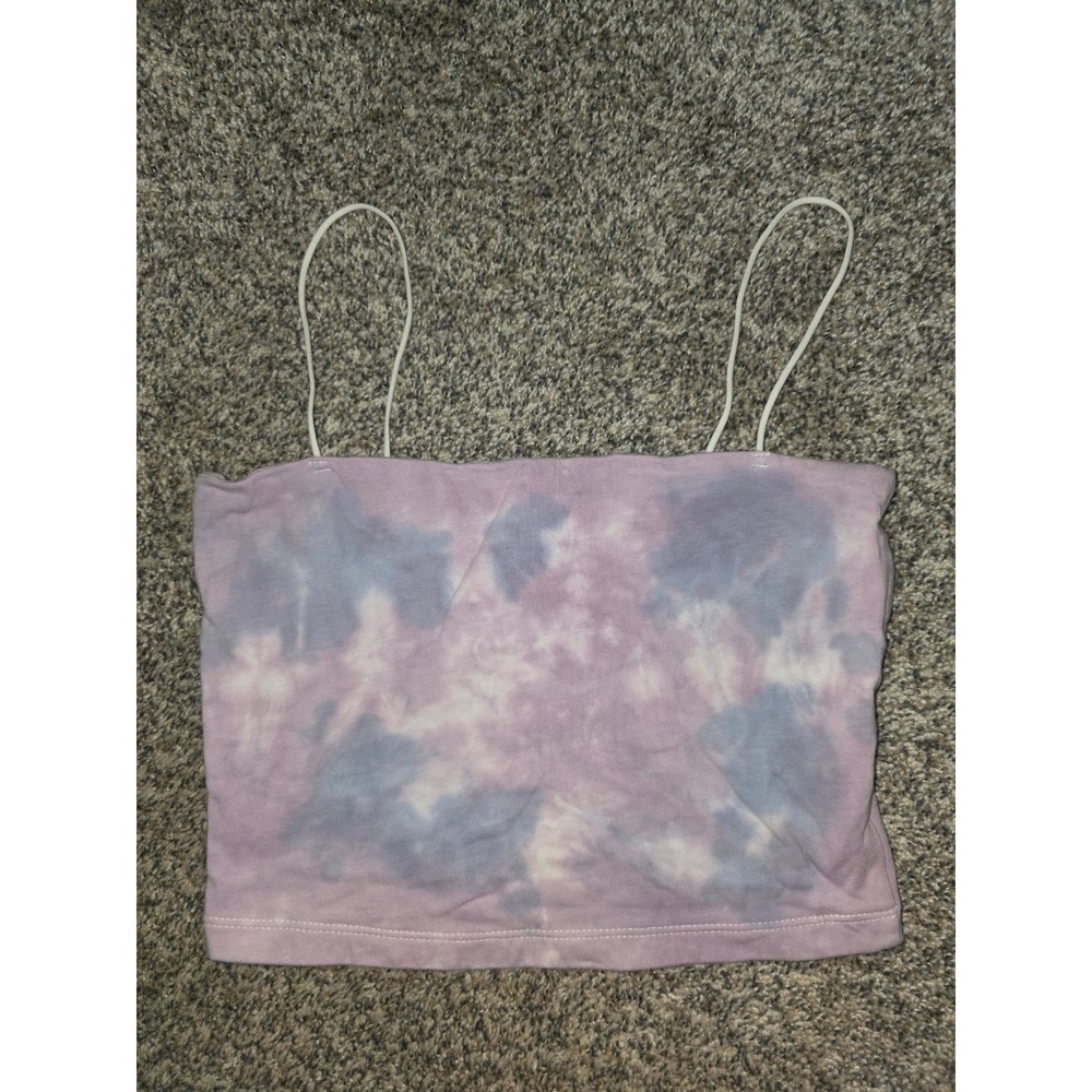 Aeropostale Seriously Soft Bungee Cami Purple Blue Tie Dye Crop Top Small
